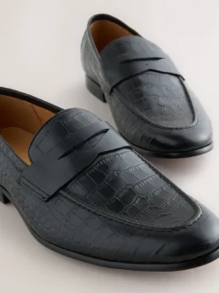 Next Noir - Mocassins en cuir embossé Online