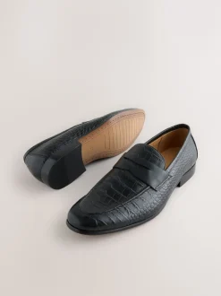 Next Noir - Mocassins en cuir embossé Online