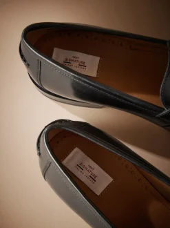 Next Noir - Mocassins en cuir italien Signature Sale