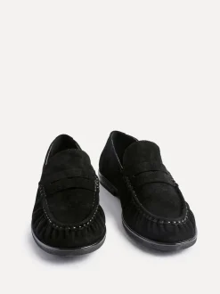 Linzi Noir - Mocassins Belmont froncés en cuir daim Online