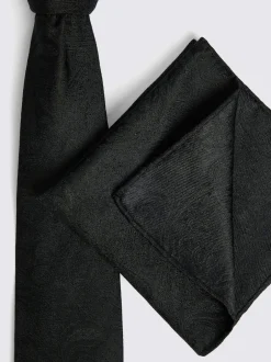 MOSS - Mariage Motif paisley Cravate Noir