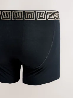 Next - Boxer A-Front en coton riche Noir à motif métallisé