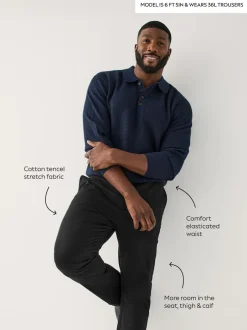 Next Noir - Moulant - N. Premium Smart Coton TENCEL™ Chinos en Blend de lyocell avec taille confort Best