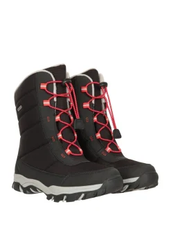 Mountain Warehouse Noir - Bottes de neige adaptées pour les jeunes de l'Ohio Hot