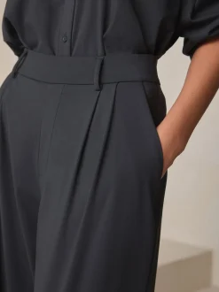 Next Noir - N. Premium Pantalons Habillés Jambe large en jersey Best