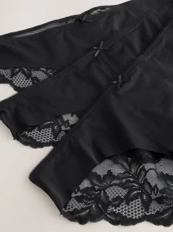 Next - No VPL Lace Back Briefs 3 Pack Noir Online