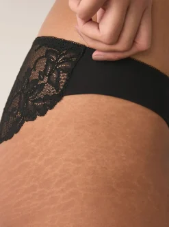 Next Noir - No VPL Lace Back Briefs 5 Pack Brésilien Clearance