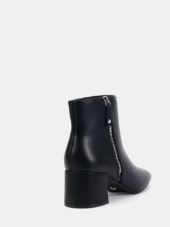 Novo Noir - Bottes Kate zippées à talons carrés et bout carré Discount