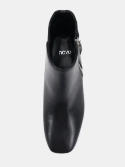 Novo Noir - Bottes Kate zippées à talons carrés et bout carré Discount