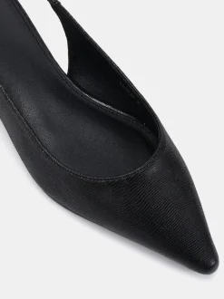 Novo Noir - Chaussures à bride arrière à talon bas et bout pointu Clearance