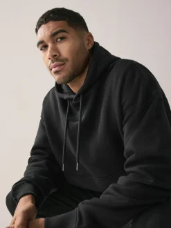 Next Noir - Oversize - Sweat-shirt à capuche en jersey riche en coton épais