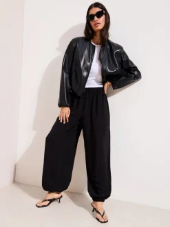 Friends Like These Noir - Pantalon ballon à taille élastique New