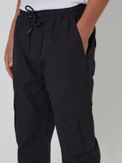 Threadbare Noir - Pantalon cargo slim à poignets 100% coton Online