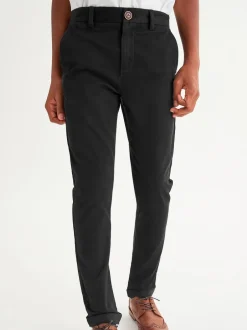 Next - Pantalon chino extensible (3-17ans) Noir New
