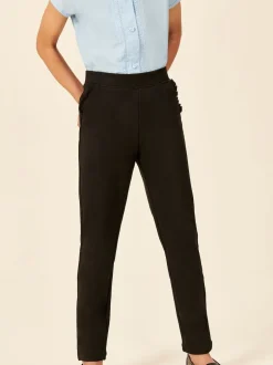 Next Noir - Pantalon d’école extensible riche en coton à enfiler (3-16ans) Clearance