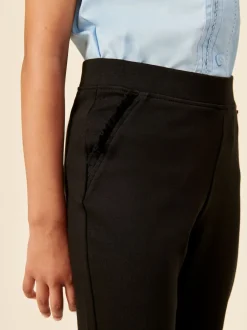 Next Noir - Pantalon d’école extensible riche en coton à enfiler (3-16ans) Clearance