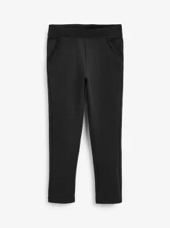 Next Noir - Pantalon d’école extensible riche en coton à enfiler (3-16ans) Clearance