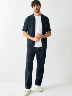 Next Noir - Pantalon élégant en lin et coton Blend