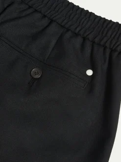 Peckham Rye Noir - Pantalon en flanelle à cordon de serrage New