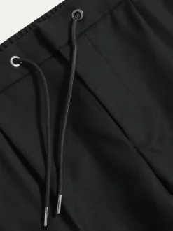 Peckham Rye Noir - Pantalon en flanelle à cordon de serrage New