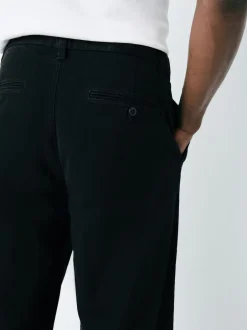 Next Noir - Pantalons chinos extensibles à double pli Outlet