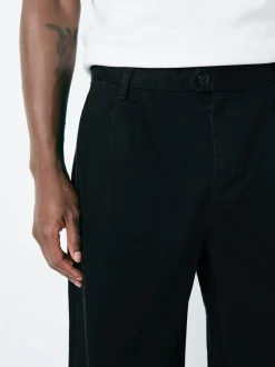 Next Noir - Pantalons chinos extensibles à double pli Outlet