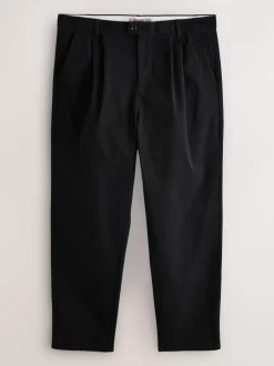 Next Noir - Pantalons chinos extensibles à double pli Outlet