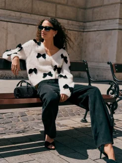 Next Noir - Pantalons coupe ballon en velours côtelé Discount