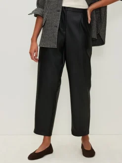 Next Noir - Pantalons coupe ballon en similicuir Clearance