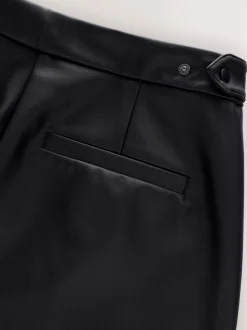 Next Noir - Pantalons coupe ballon en similicuir Clearance