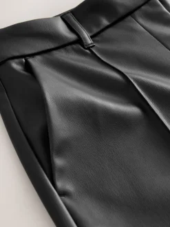 Next Noir - Pantalons coupe droite en faux cuir Discount