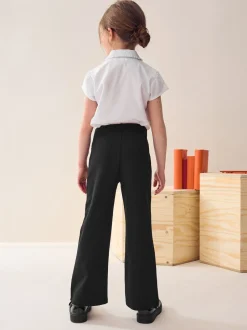 Next Noir - Pantalons d'école extensibles à boutonnières en coton riche (3-16ans) Outlet
