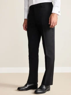 Next Noir - Pantalons de costume coupe ajustée Signature Nova Fides 100% laine italienne