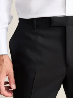 Next Noir - Pantalons de costume coupe ajustée Signature Nova Fides 100% laine italienne