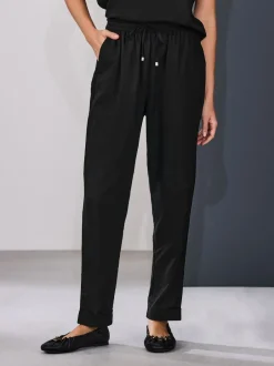 Next Noir - Pantalons de travail à enfiler avec lin Hot