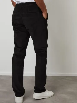 Threadbare Noir - Pantalons coupe droite en velours côtelé extensible Outlet