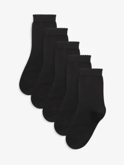 Next Noir - Paquet de 5 chaussettes d'école en coton riche Discount