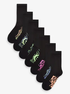 Next - Paquet de chaussettes en coton riche 7 Noir Best