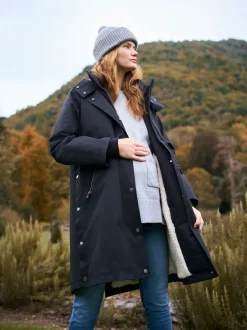 Seraphine Noir - Parka de maternité et de bébé 3 en 1 avec doublure en imitation peau de mouton Hot
