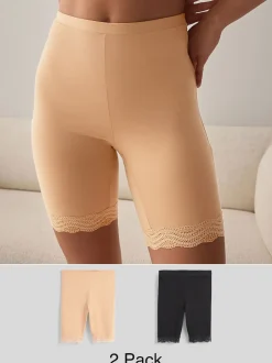 Next Noir / Pastel Rose Nude - Short anti-chafe en coton mélangé 2 Pack Discount