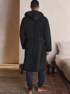 Next Noir - Peignoir texturé en velours côtelé Outlet