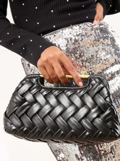 Lipsy Noir - Pochette à poignée tissée Sale