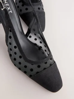 Next Noir à pois - Chaussures à talons carrés Forever Comfort® à bout carré Online