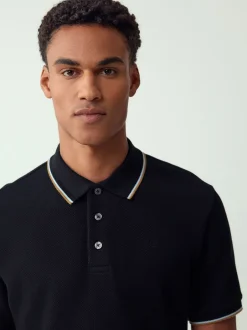 Next - Polo coupe classique à manches courtes et liserés Noir