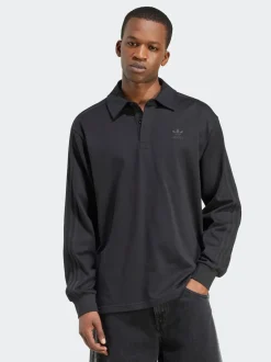 adidas originals Noir - Polo de rugby Adidas Original Adicolor New