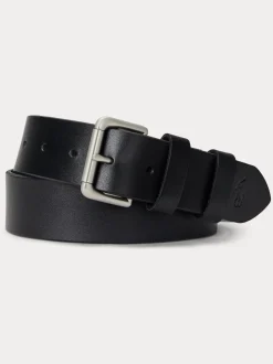 Polo Ralph Lauren Noir - Leather Jeans Belt New