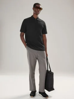 Next Noir - Polo texturé élégant à col zippé Sale