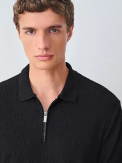 Next Noir - Polos chics à col zippé