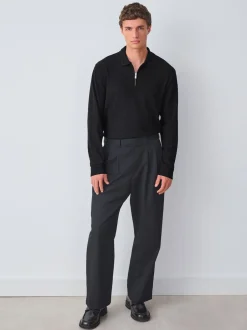 Next Noir - Polos chics à col zippé