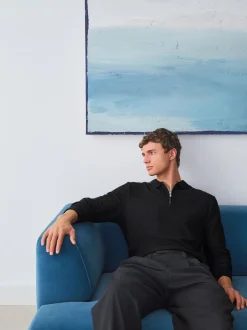 Next Noir - Polos chics à col zippé